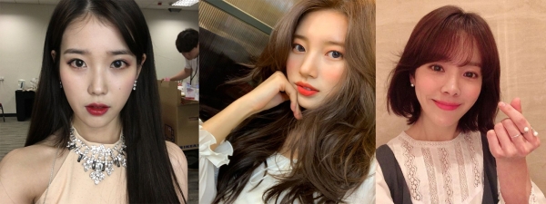 [사진 제공 = 아이유, 수지, 한지민 인스타그램(왼쪽부터)]